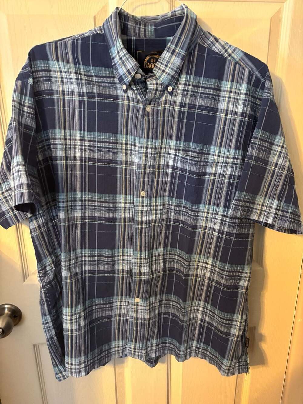 Baggies The Original BD Short Sleeve Plaid Button Down Shirt XL